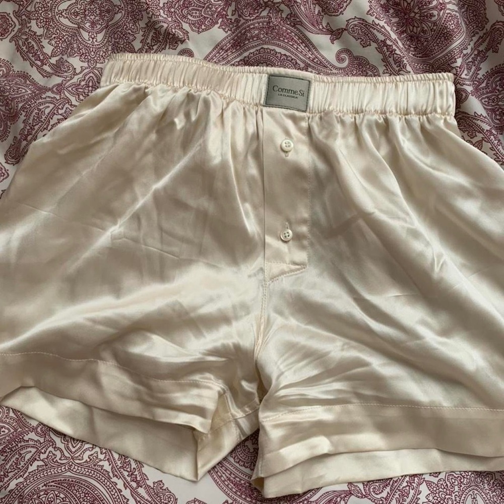 Comme si silk boxers XS in cream